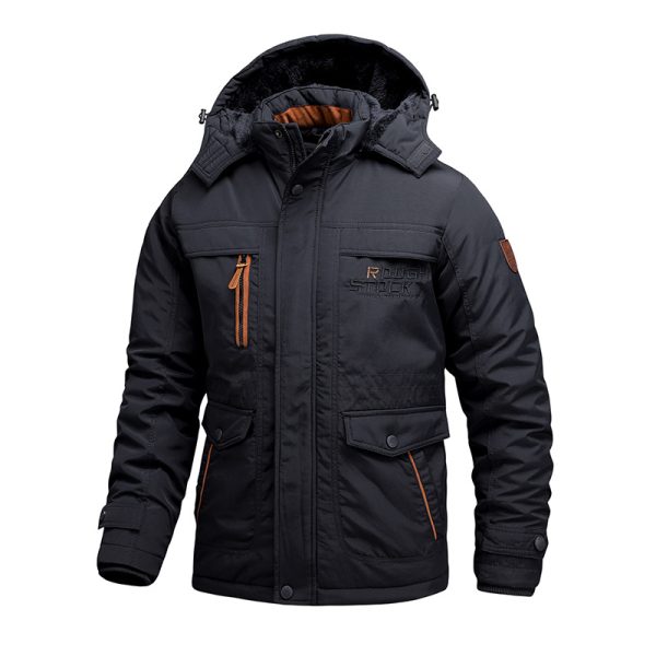 Cotton-padded Coat For Men Fleece Lined Padded Warm Keeping Men Loose - Image 5