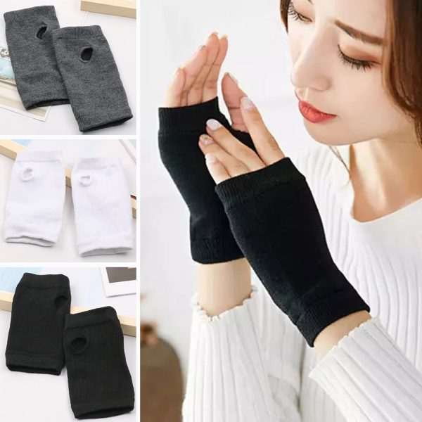 Men's And Women's Autumn And Winter Thin Spring And Summer Cotton Half Finger Sports Fingerless Gloves - Image 3