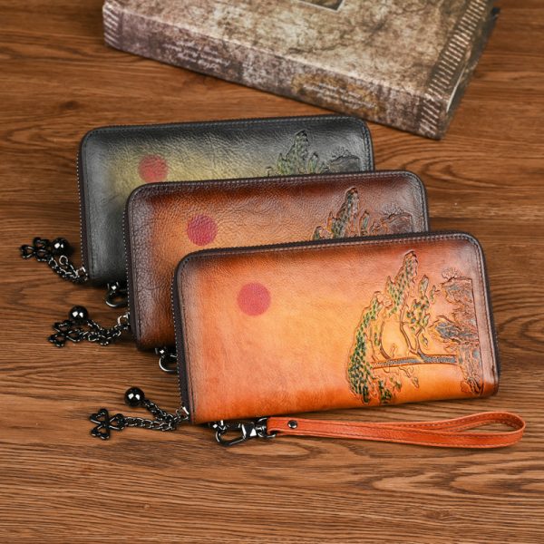 Women's Leather Wallet Long Rising Sun - Image 4