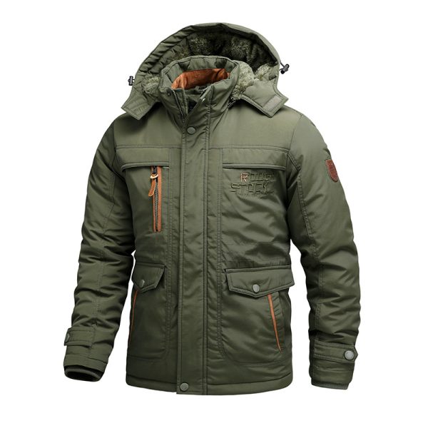 Cotton-padded Coat For Men Fleece Lined Padded Warm Keeping Men Loose - Image 7