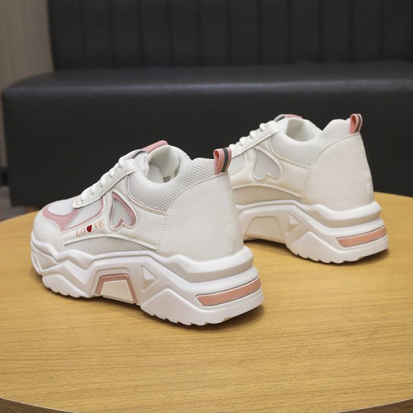 Women's Spring Casual Sports Low-top Platform Height Increasing Skinny White Shoes - Image 2