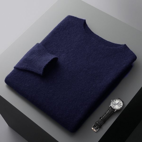 Men's Round Neck Basic Inner Match Thin Middle-aged And Elderly Bottoming Shirt Sweater - Image 6