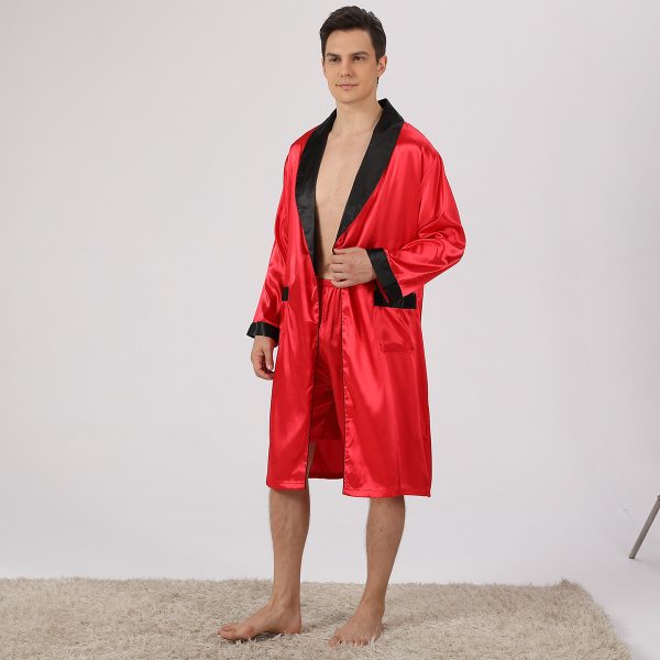 Men's Silk Nightgown Shorts Two-piece Suit - Image 6