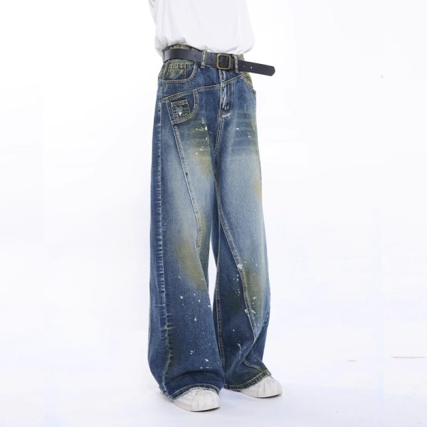 Fashion Brand Personalized Three-dimensional Cut Stitching Jeans Men - Image 3