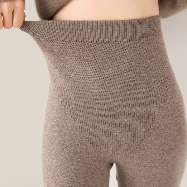 Outer Wear Wool Knitted Seamless Leggings Women's High Waist Warm-keeping Pants Slimming All-matching - Image 4