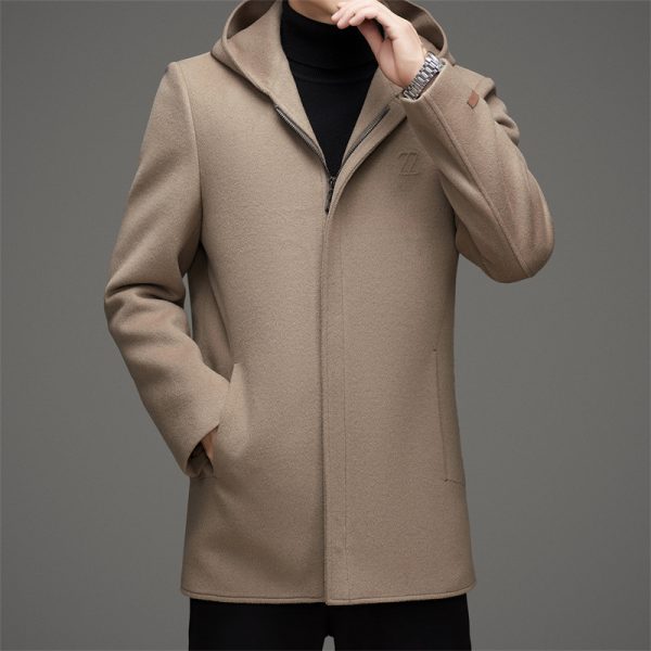 Hooded Reversible Woolen Coat Men's Winter Thickened - Image 7