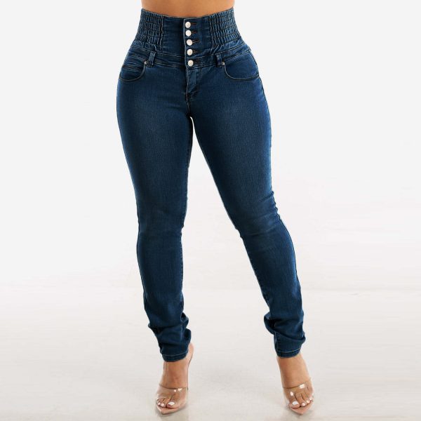 European And American Stretch Slimming Jeans Women's Button - Image 6