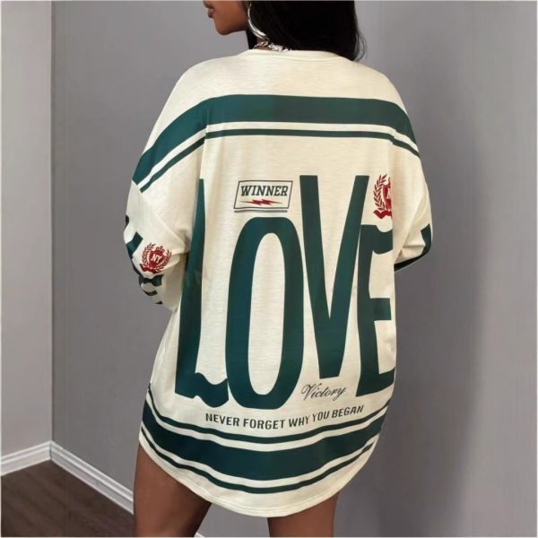 Women's Lazy Loose Casual Print Letter Atmosphere Long Sleeve - Image 3