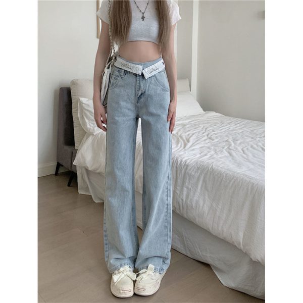 High Waist Wide Leg Pants Flanging Waist Jeans - Image 3