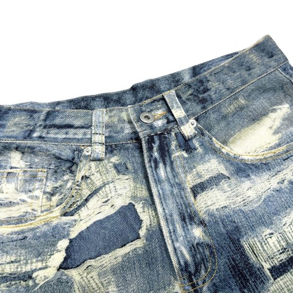 American Street Fashion Ripped Cool Loose Denim Trousers - Image 3