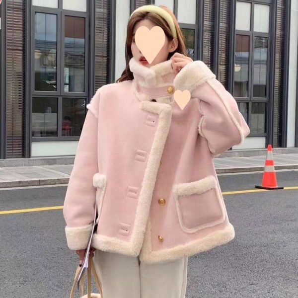 Women's Korean Suede Motorcycle Clothing Berber Fleece Coat - Image 2