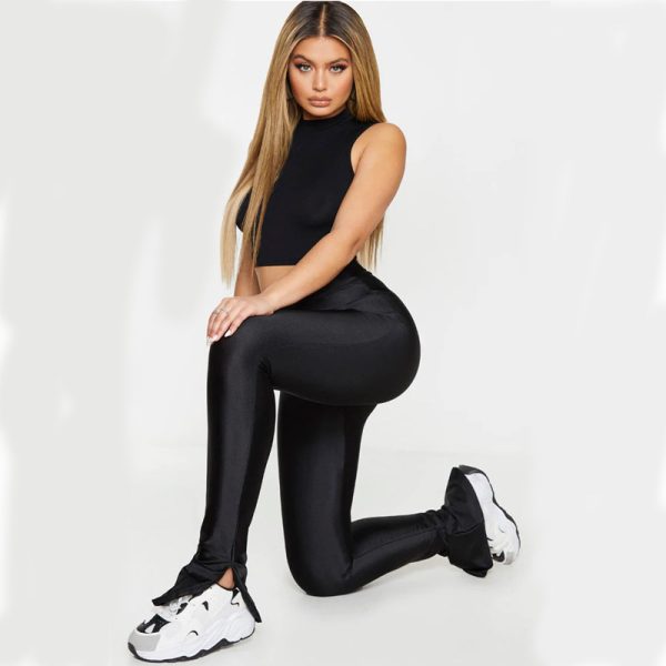 Stretch Sports Running High Waist Tight Black Ankle-length Pants - Image 6