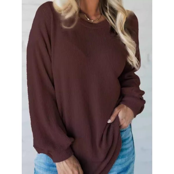 Round Neck Plus Size Loose Pullover Casual Top - Image 5