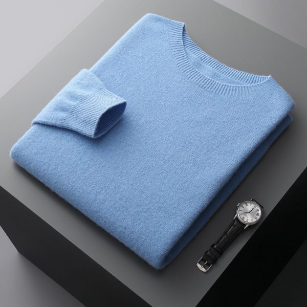 Men's Round Neck Basic Inner Match Thin Middle-aged And Elderly Bottoming Shirt Sweater - Image 7