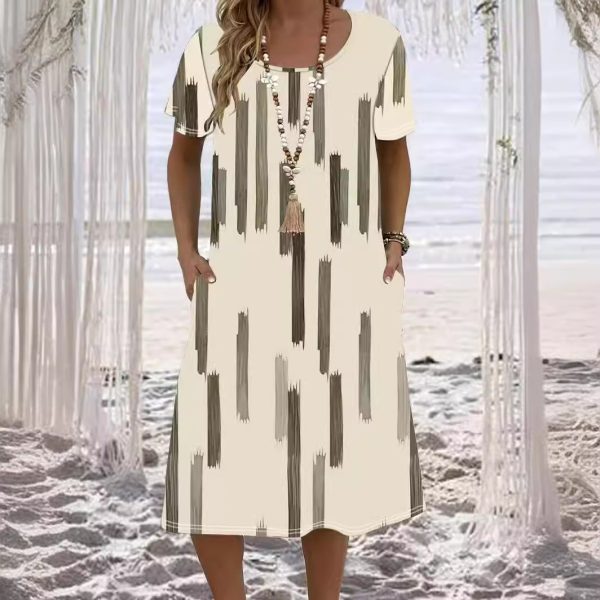 Women's Fashion Printed Loose Beach Dress - Image 2