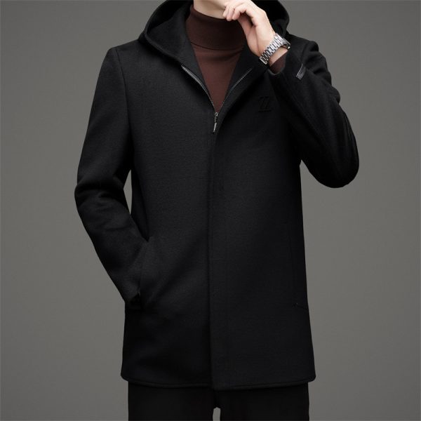 Hooded Reversible Woolen Coat Men's Winter Thickened - Image 6