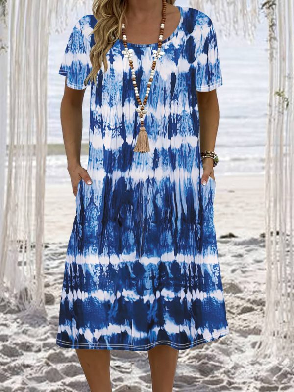 Women's Fashion Printed Loose Beach Dress - Image 8