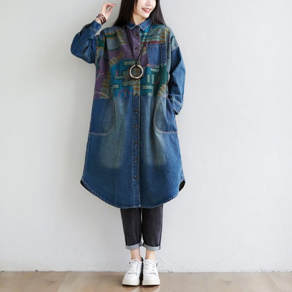 Women's Fashion Wash Vintage Denim Jacket - Image 3