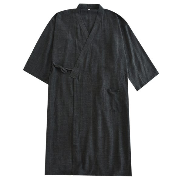 Japanese Style Lace-up Kimono Pajamas Men's Spring And Summer Pure Cotton Thin - Image 5