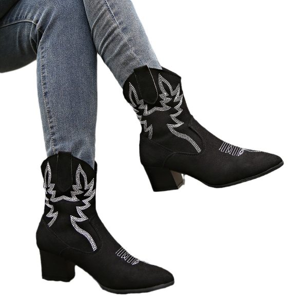 Korean Fashion Pointed-toe Slip-on Platform Fashion Casual Plus Size Women's Boots - Image 5