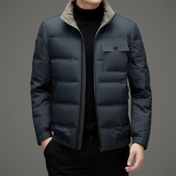 Men's Winter Stand Collar Short Thickened Warm Outdoor Down Jacket - Image 5