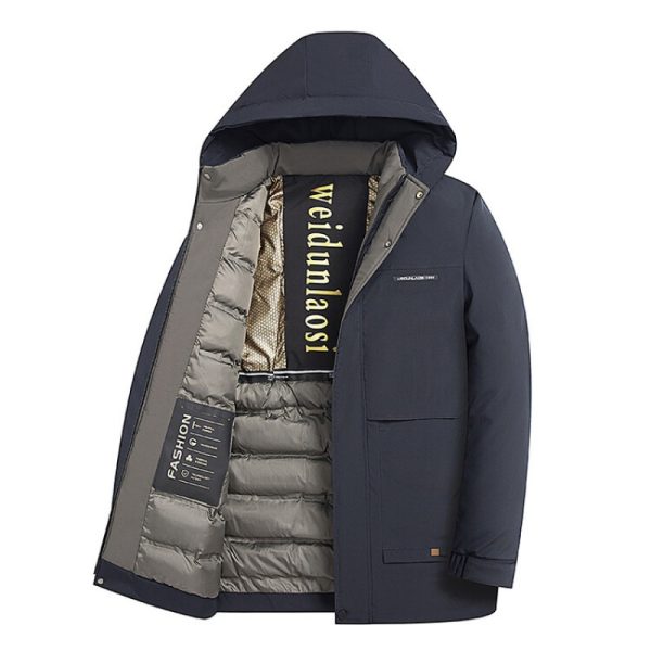 Winter Men's Velvet Thickening Padded Jacket Business Casual Down Cotton-padded Coat - Image 4