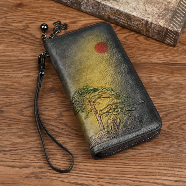 Women's Leather Wallet Long Rising Sun - Image 3