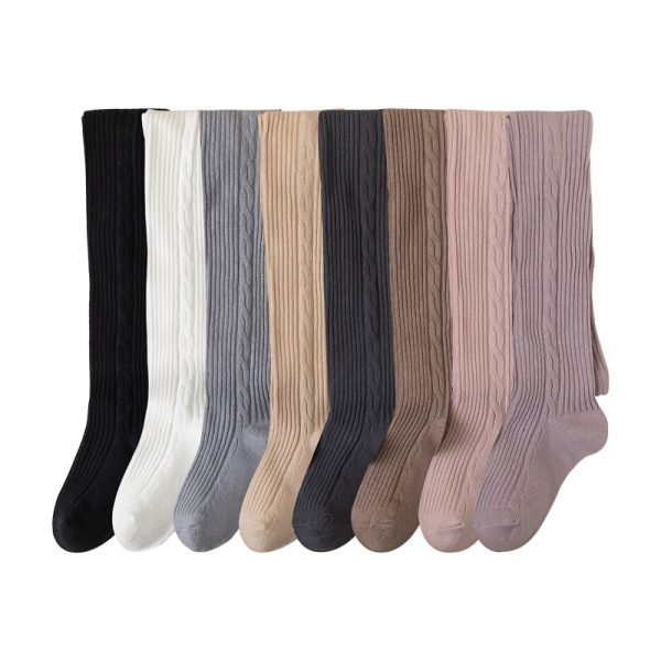 Girls' Casual Solid Color Simple One-piece Cotton Socks - Image 2