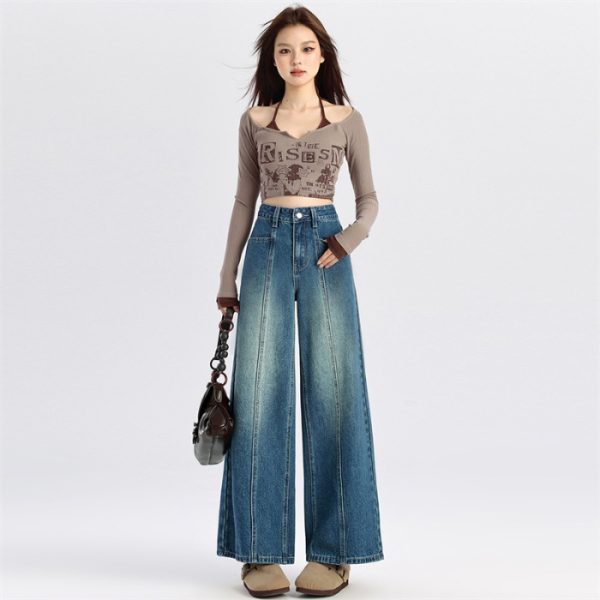 Sweet Cool High Waist Slimming And Wide Leg Jeans - Image 8