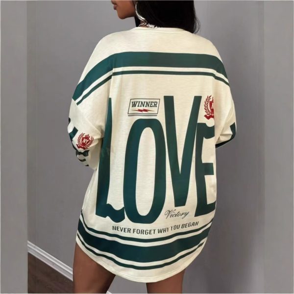 Women's Lazy Loose Casual Print Letter Atmosphere Long Sleeve - Image 4