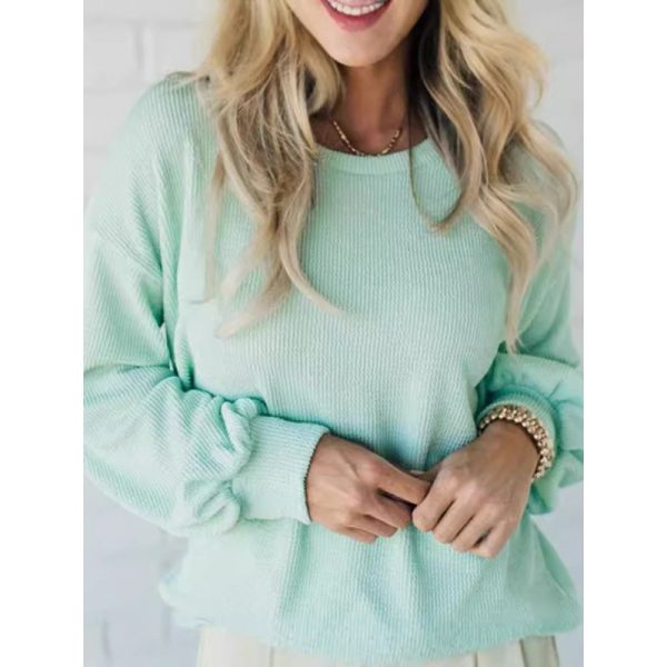 Round Neck Plus Size Loose Pullover Casual Top - Image 4