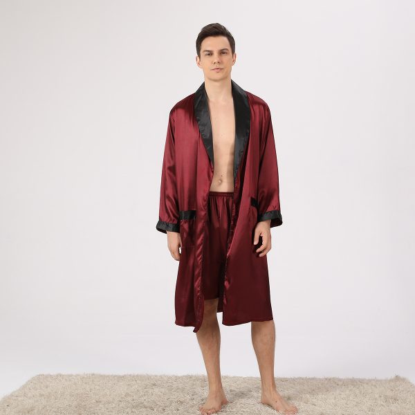 Men's Silk Nightgown Shorts Two-piece Suit - Image 3