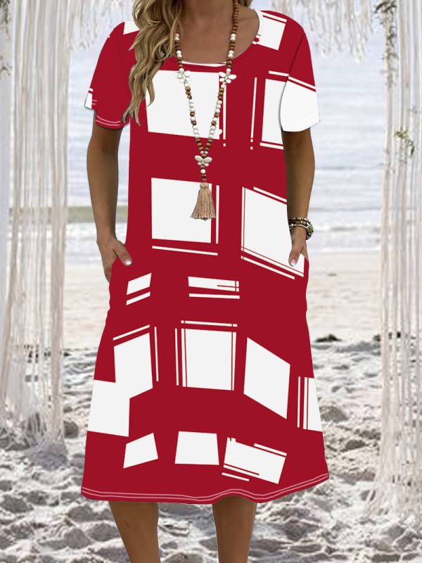 Women's Fashion Printed Loose Beach Dress - Image 7