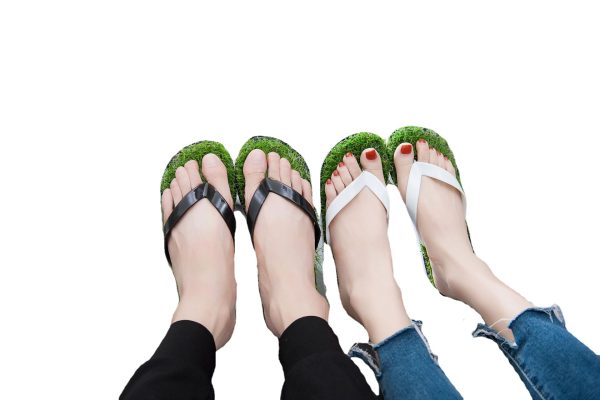 Couple's Artificial Grass Slippers Creative Turf Home Slippers Beach Slippers - Image 5