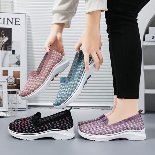 Fashion Colorblock Platform Casual Women's Breathable Shoes - Image 4