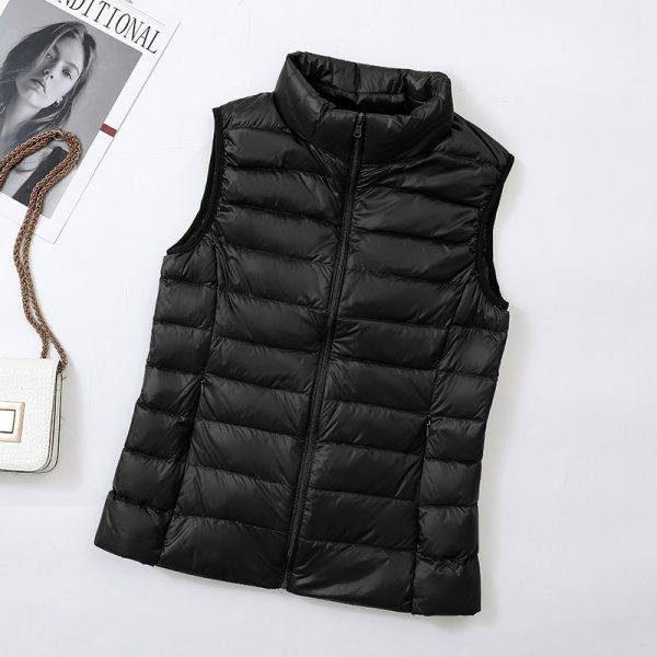 Men's And Women's Vest Coat Short Light Vest Stand Collar Top - Image 4