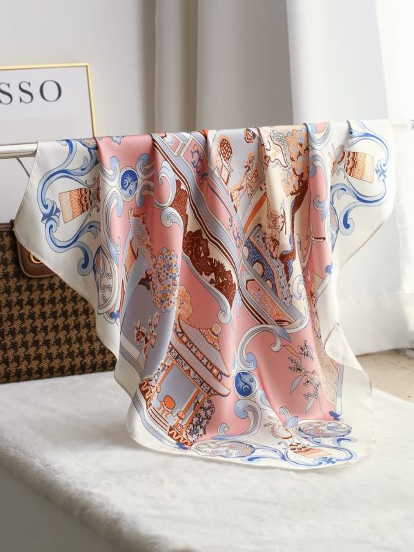 Intellectual Elegant Light Luxury Gift Silk Small Square Towel Silk Scarf - Image 8