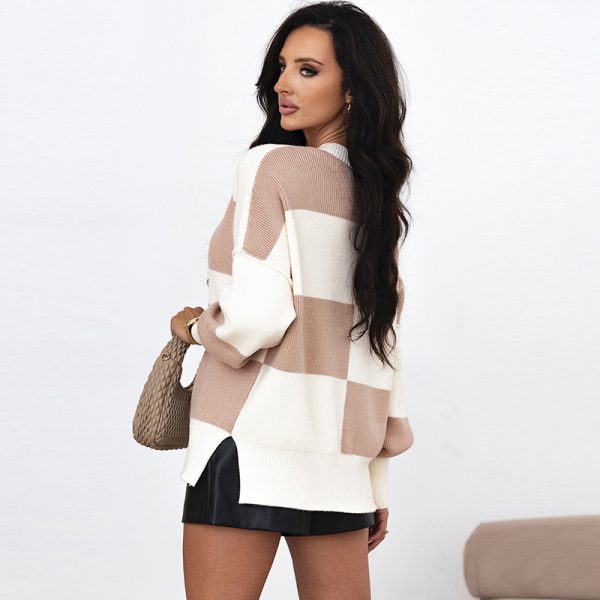 Female Loose Fit Loose Shoulder Knitted Pullover - Image 5