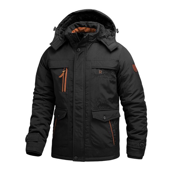 Cotton-padded Coat For Men Fleece Lined Padded Warm Keeping Men Loose - Image 3