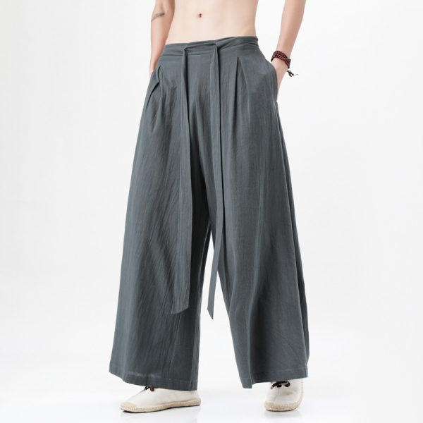 Cotton And Linen Plus Size Loose Trousers Men's Chinese Style - Image 4