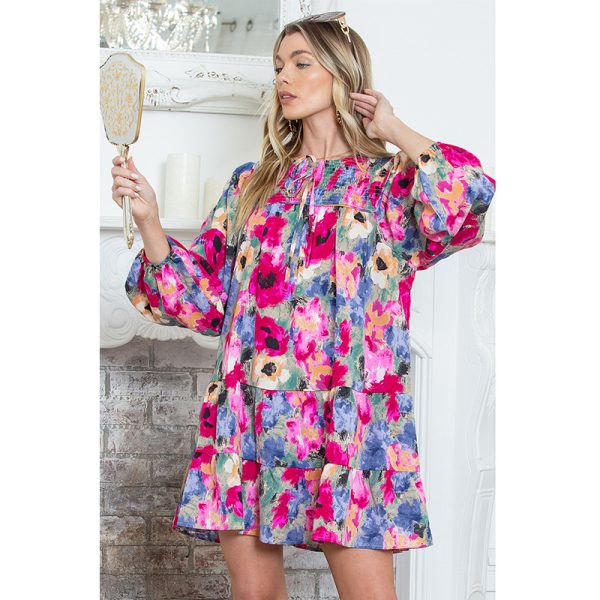 Pullover All-matching Floral Print Dress Women - Image 4