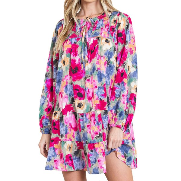 Pullover All-matching Floral Print Dress Women - Image 6