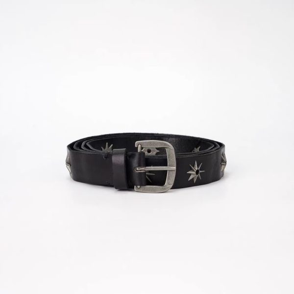 DIY Star Simple Black Retro Metal Men's Distressed Belt - Image 5