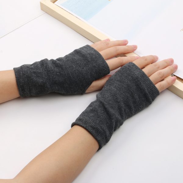 Men's And Women's Autumn And Winter Thin Spring And Summer Cotton Half Finger Sports Fingerless Gloves - Image 7