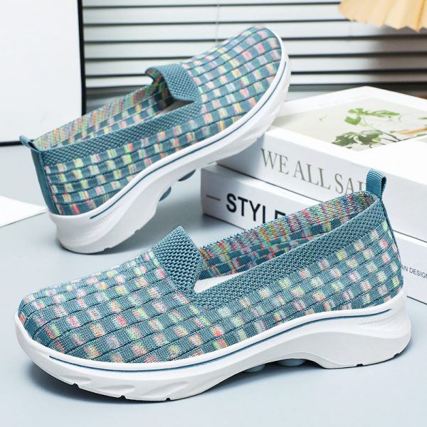 Fashion Colorblock Platform Casual Women's Breathable Shoes - Image 3