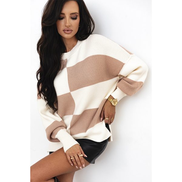 Female Loose Fit Loose Shoulder Knitted Pullover - Image 4