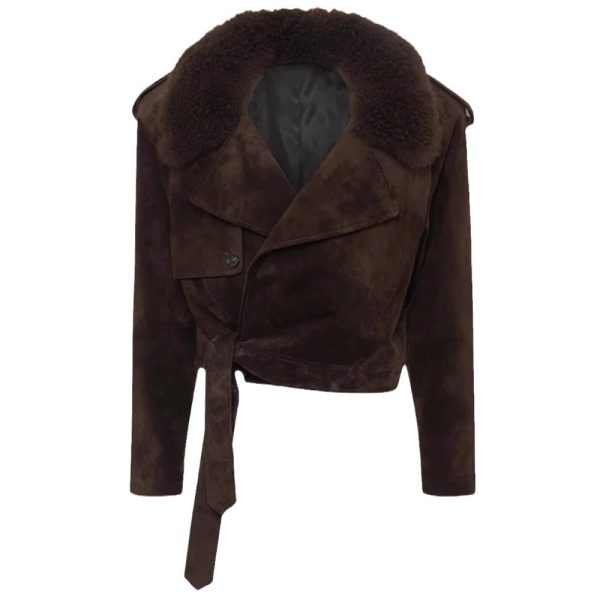 Lapel Suede Long Sleeve Loose And Warm Comfortable Motorcycle Jacket - Image 5