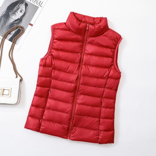 Men's And Women's Vest Coat Short Light Vest Stand Collar Top - Image 5