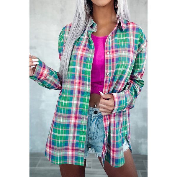 Autumn New Casual Outerwear Plaid Shirt For Women - Image 2