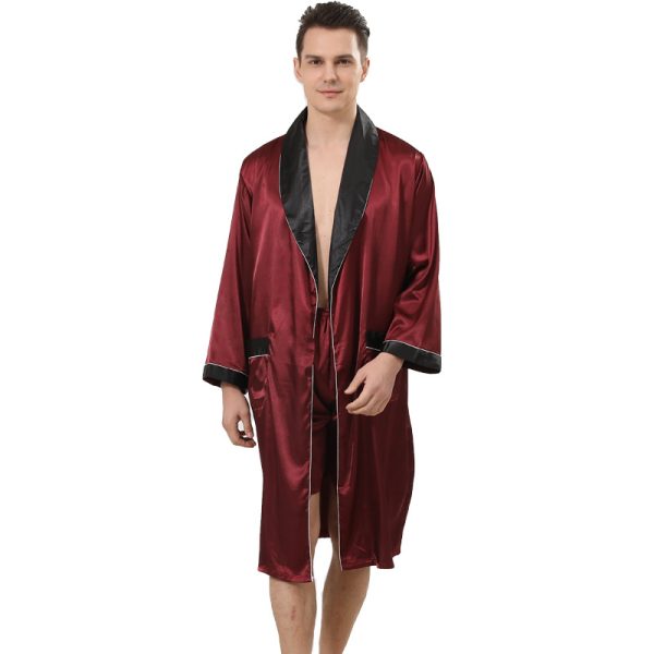 Men's Silk Nightgown Shorts Two-piece Suit - Image 5